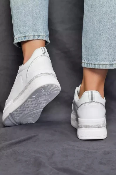 Papuç Sepeti 319 Anatomik Kadın Yüksek Taban Gelinlik Spor Ayakkabı - Resim 4