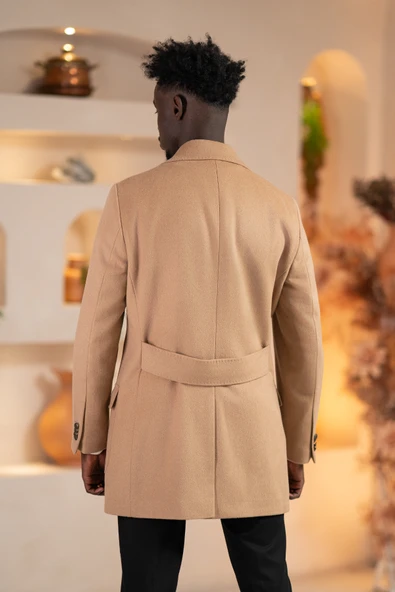 Paul Martin İtalyan Yaka Yünlü Kruvaze Kaşe Kaban - 11