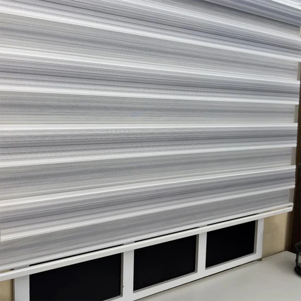 StorBurada Gri Renk Geçişli Zebra Stor Perde  Gri 100 x 260 - Resim 4
