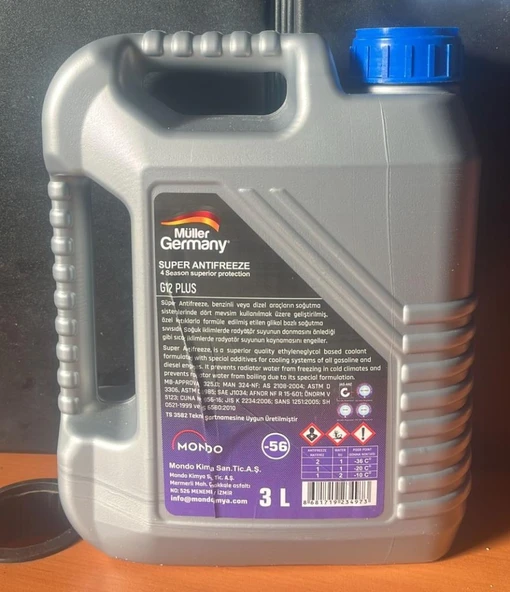 HSGL MüLer Germany G12 Mavi Antifriz 3x6 Litre (Toplam 18 Litre) Uzun Ömürlü Soğutma Sıvısı - Resim 2