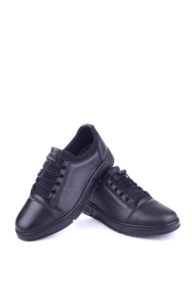 Papuç Sepeti 584 Hakiki Deri Streç Bağcıklı Günlük Erkek Ayakkabı - Resim 3