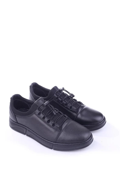 Papuç Sepeti 584 Hakiki Deri Streç Bağcıklı Günlük Erkek Ayakkabı ürün görseli 1