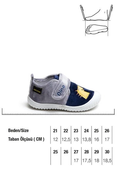 Gezer Kışlık Cırtlı Erkek Çocuk Bebek Günlük Okul Kreş Panduf Ayakkabı - 3