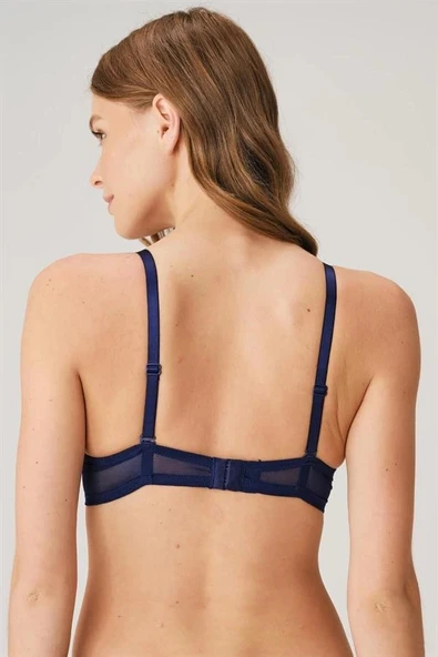 Balenli Destekli Dolgulu Askıları Çıkabilen Yaka Detaylı T-Shirt Sütyeni - Resim 2