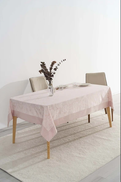 Damascus Pudra Pembe Masa Örtüsü 160x220 cm - Resim 2
