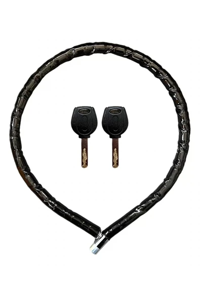 Yuma Ym-752 Motorsiklet Kilidi Anahtarlı Körüklü Siyah ( Boy : 120cm-çap : 22mm ) - Resim 2