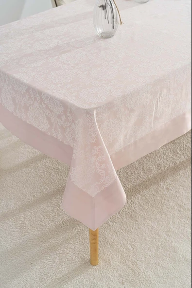 Damascus Pudra Pembe Masa Örtüsü 160x220 cm - Resim 3