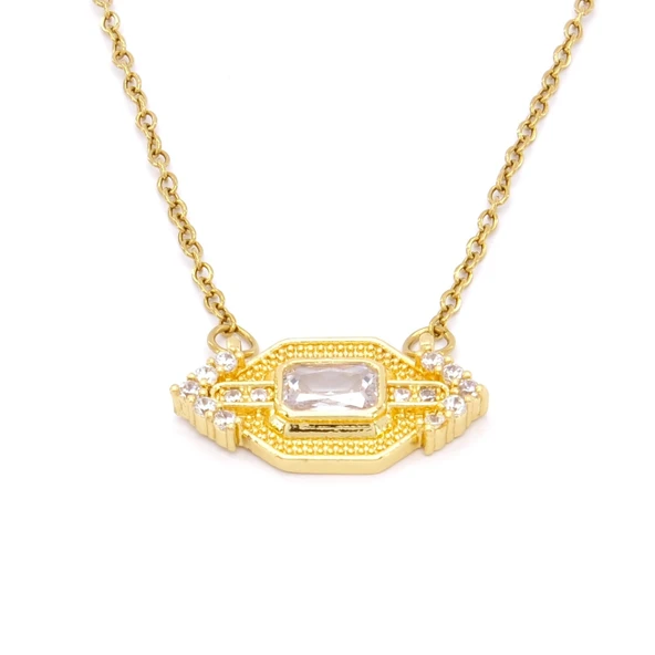 Çelik Kolye, Göz Kolye Altın Kaplama, Kadın Kolye K-130 ürün görseli