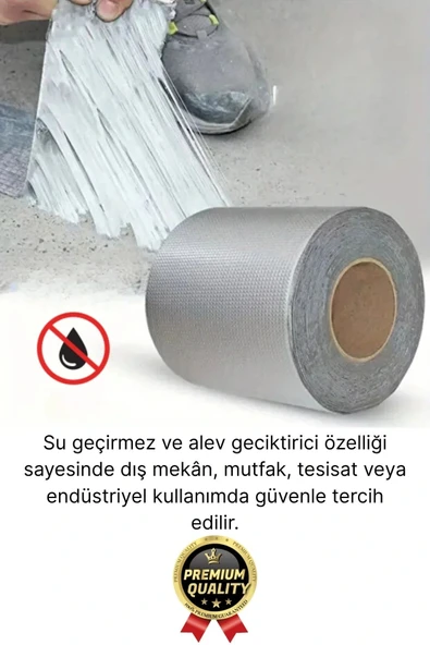 Premium Çatlak Boru Tamir Su Sızdırmaz İzolasyon Çamur Bandı Isıya Dayanıklı Sakız Bant 48 Mm X 2 Mt - Resim 5