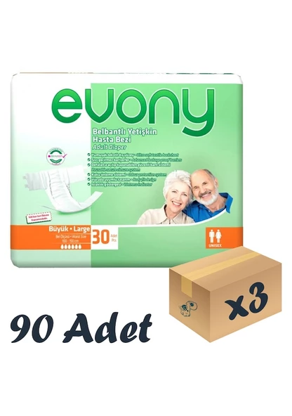 Evony Belbantlı Hasta Bezi 30lu Large - 3 Adet