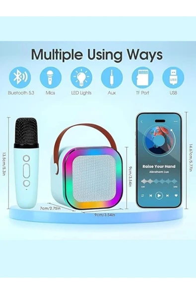 Concord K12 Kablosuz Bluetooth Hoparlör Karaoke Mikrofon 5 Ses Efektli Rgb Hd Stereo Ses Usb/Sd/FM - 5