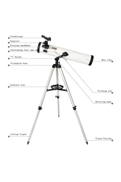76x700 Profesyonel Aynalı  Uzay Teleskopubeyaz - Resim 5