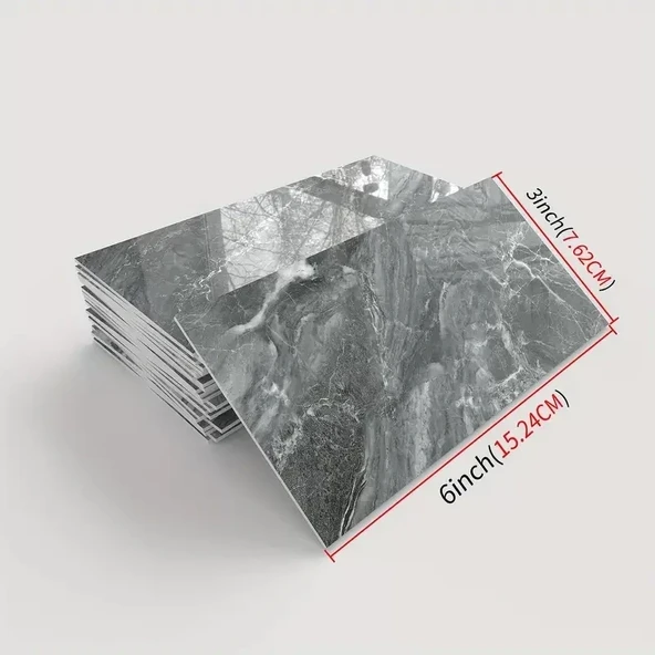 Gri Mermer Desenli Alüminyum Plastik Duvar Sticker - Resim 2