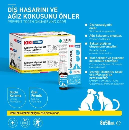 Kiki Excellent Kedi & Köpek Ağız Ve Diş Bakımı 50 Ml - Resim 2