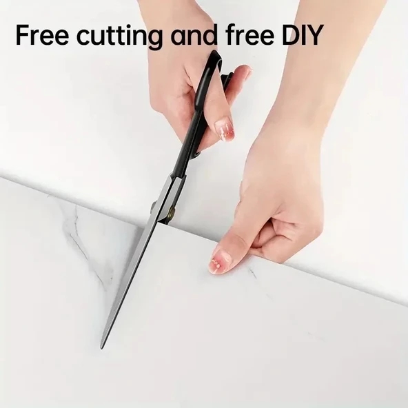 Vinil Beyaz Mermer Desenli Alüminyum Plastik Duvar Sticker - Resim 3