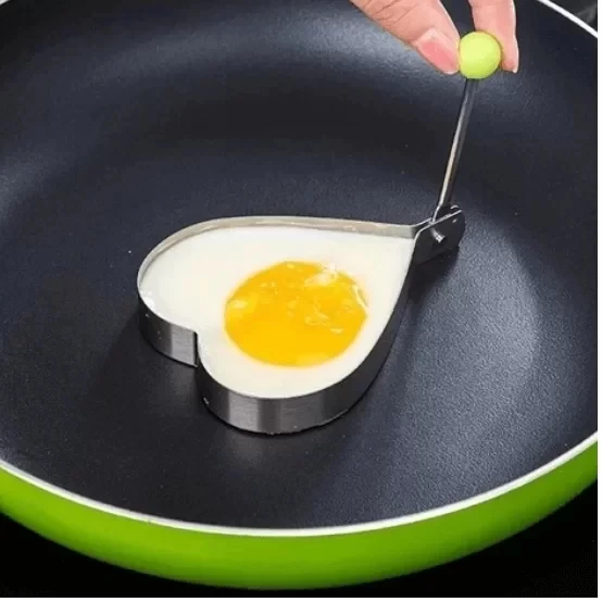 Metalik Kalp Şeklinde Metal Omlet Yumurta Ve Krep Kalıpları ürün görseli 1