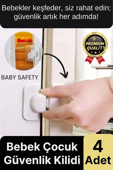 Özel Tasarım Buzdolabı Çekmece Pencere Dolap Sabitleyici Bebek Çocuk Koruyucu Güvenlik Kilidi 4 Adet