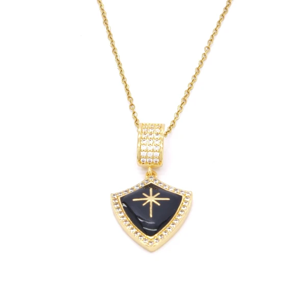 Çelik Kolye, Kuzey Yıldızı Kolye, Altın Kaplama Kadın KolyeK-125 ürün görseli