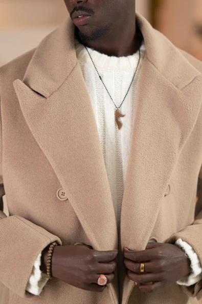 İtalyan Geniş Yaka Oversize (Bol Kesim) Salaş Uzun Kaban - 12