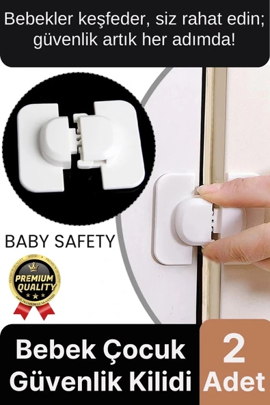 Özel Üretim Çekmece Buzdolabı Dolap Pencere Sabitleyici Bebek Çocuk Koruyucu Güvenlik Kilidi 2 Adet ürün görseli