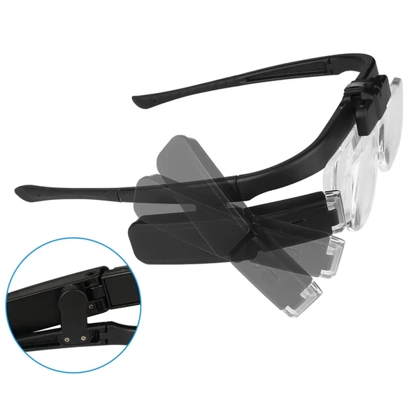 Şarjlı Gözlük Tip Büyüteç Mercek Lup Lensleriyle Taşıma Çantalı 11642dc - 4