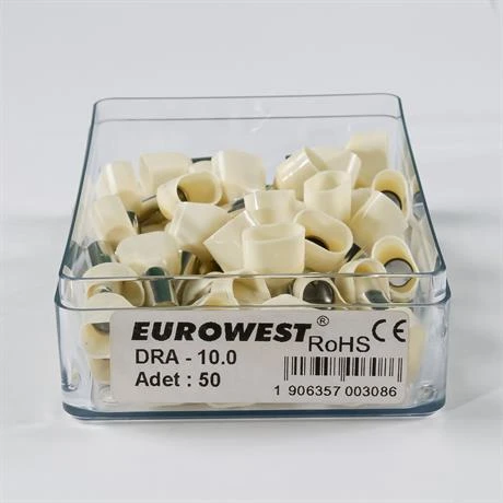 Eurowest 2x10 mm Bej Çift Girişli İzoleli Yüksük ( 1 Kutu 50 Adet ) ürün görseli 1