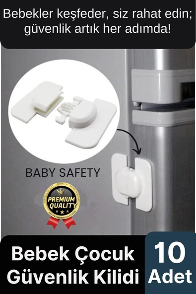 Özel Üretim Buzdolabı Çekmece Dolap Pencere Sabitleyici 10 Adet Çocuk Bebek Koruyucu Güvenlik Kilidi