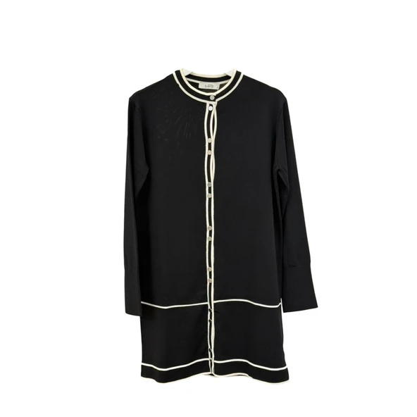 Kadın Çizgi Detay Düğmeli Hırka - Resim 3