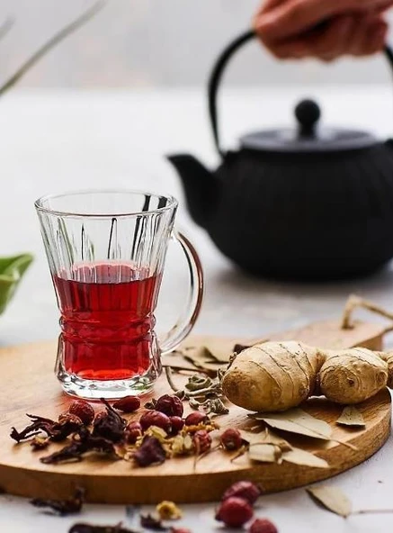 Lav Venüs Cam Kulplu Çay Bardağı 6lı - 2