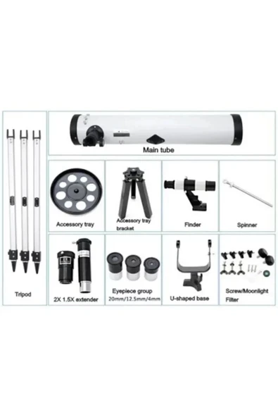 76x700 Profesyonel Aynalı  Uzay Teleskopubeyaz - Resim 3