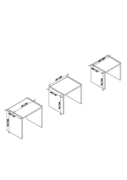 Vera 2'li Orta Sehpa ve Zigon Sehpa Seti , Servis Sehpası Sandık (Ceviz) - Resim 5