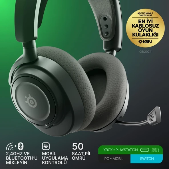 Steelseries Arctis Nova 7X Gen2 Kablosuz Siyah Gaming Kulaklık - Resim 5