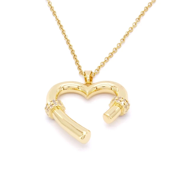 Çelik Kalp Kolye, Altın Kaplama Kadın Kalp Kolye K-120 ürün görseli