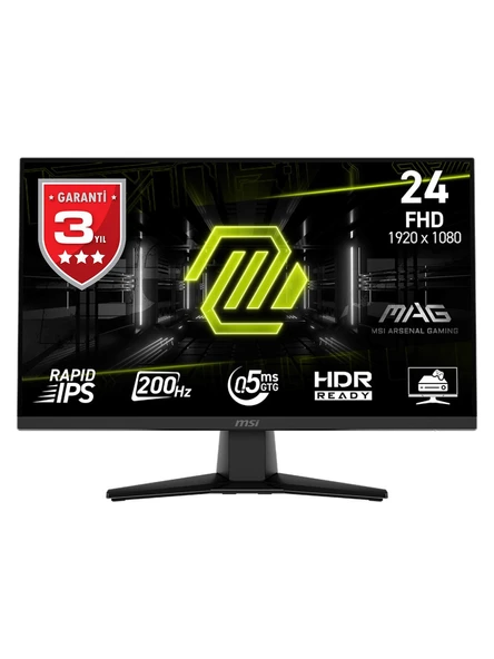 MSI MAG 242F 23.8" 200Hz 0.5ms HDMI DP FreeSync Premium FHD Rapid IPS Gaming Monitör ürün görseli