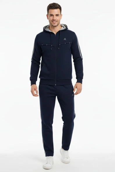 Erkek Kapüşonlu 3 İplik Eşofman Takım 3281 BGL-ST04775 - Resim 5