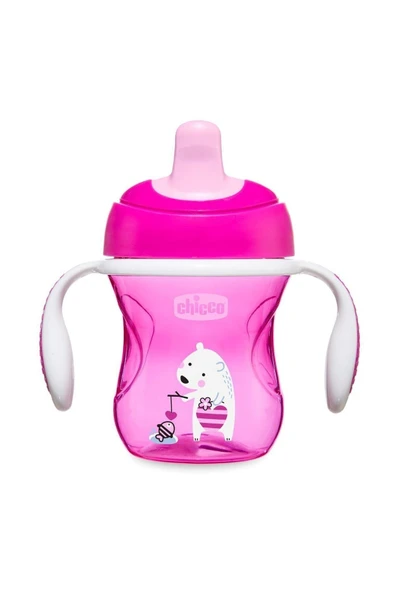 Chicco Yarı Yumuşak Uçlu Bardak 6 Ay+ Pembe ürün görseli 1