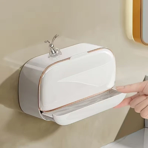 Kapaklı Ve Drenaj Bölmeli Duvara Monte Sabunluk - Resim 2