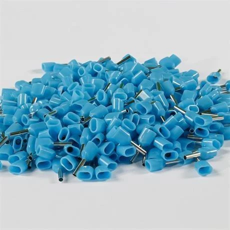 Eurowest 2x0,75mm Mavi Çift Girişli İzoleli Yüksük ( 1 Kutu 500 Adet ) - Resim 2