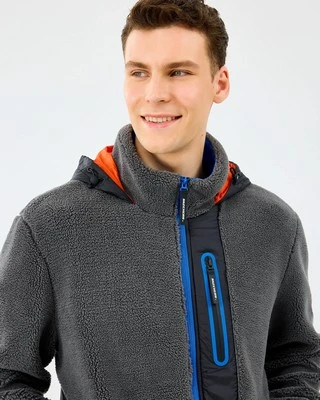 Skechers S242039-035 M Fleece Full Zip Sherpa Erkek Sweatshirt - 5
