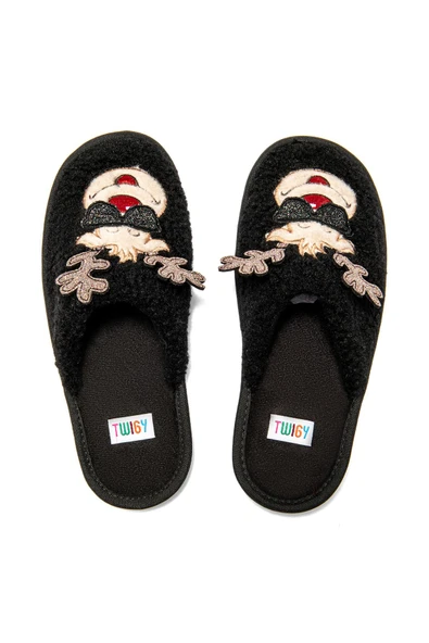 TWIGY TW HAPPY SİYAH KADIN EV TERLİK 37/41 - Resim 4