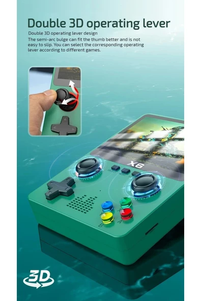 AteşTech X6 Retro Oyun Konsolu 3.5 İnç HD Ekran 10000 Oyunlu 2000mAh Taşınabilir Game Stick - Resim 2