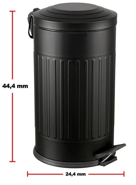 Vintage 16 Lt Yavaş Kapanır Kapaklı Ofis Mutfak Banyo Balkon Çöp Kovası Siyah - Resim 6