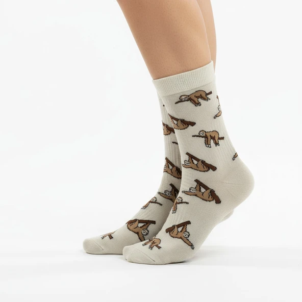 Sloth Socks Desenli Unisex Soket Çorap - 4