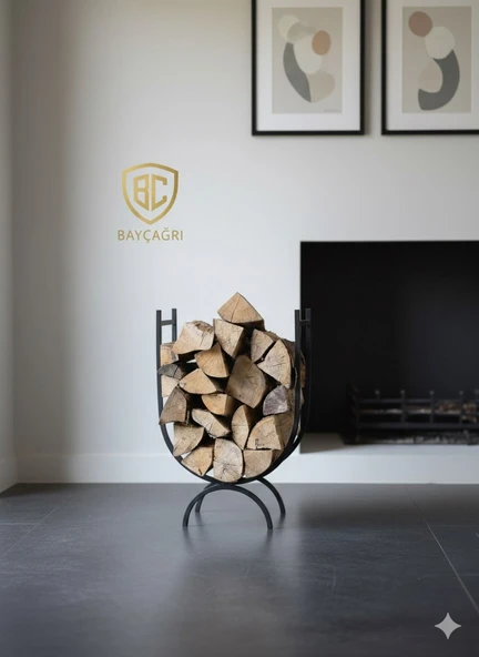 Şömine için Odunluk Odun Standı Bağ evi Dekoratif Şömüne Odunluğu - 2
