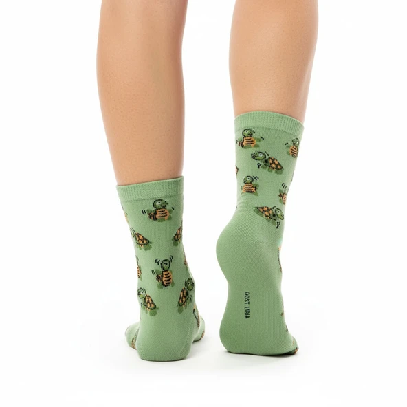Tortoise Socks Desenli Unisex Soket Çorap - 5