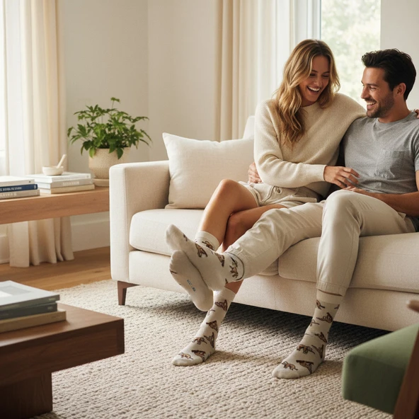 Sloth Socks Desenli Unisex Soket Çorap - 10