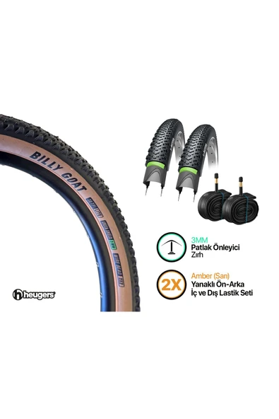 BİKE SKY Obor 26x2.10 Amber Yanak Zırhlı Dış ve İç Lastik Seti - 3mm Zırhlı ( 2 Adet dış lastik 2 Adet İç lastik ) - Resim 3