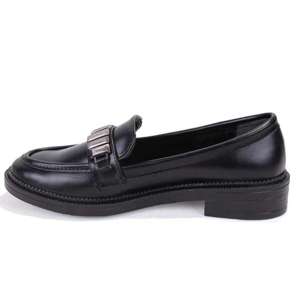 Dagoster DZA07-863702 Siyah Günlük Loafer  Kadın Ayakkabı - Resim 3