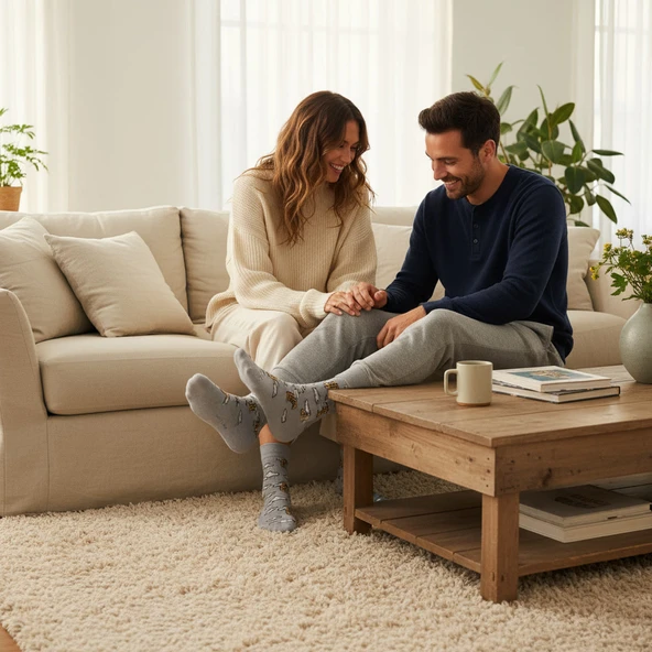 Tired Socks  Desenli Unisex Soket Çorap - 9