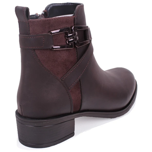 Dagoster DZA07-6822163 Kahve Günlük Düz Topuk Kadın Bot - Resim 4